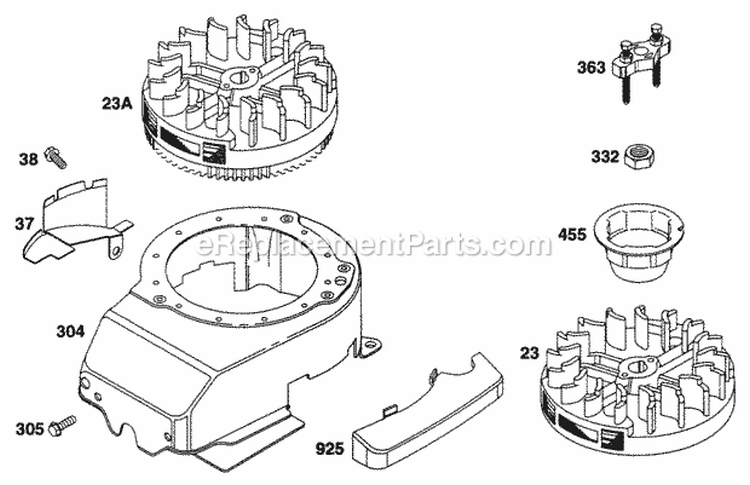 Blower Hsg Flywheels Diagram and Parts List for 12M802-0650-01  Briggs and Stratton Engine